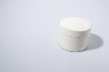 Jar full of beauty cream isolated in a white background