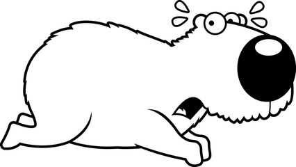 Cartoon Capybara Running Away
