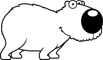 Cartoon Capybara Smiling