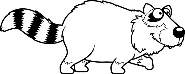 Cartoon Raccoon Walking