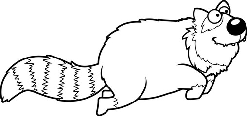 Cartoon Red Panda Jumping