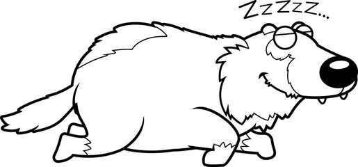 Cartoon Wolverine Sleeping