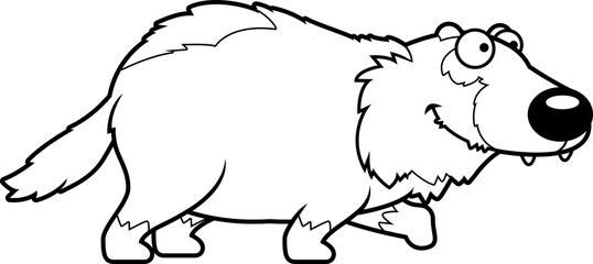 Cartoon Wolverine Walking