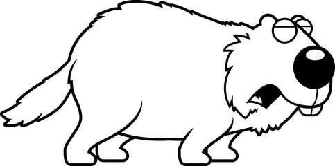 Cartoon Woodchuck Howling