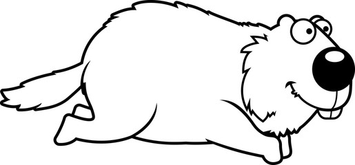 Cartoon Woodchuck Running