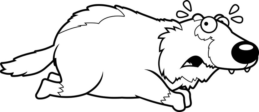 scared cartoon wolf running away clip art preview