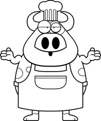 Confused Cartoon Cow Chef