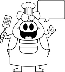Cartoon Pig Chef Idea