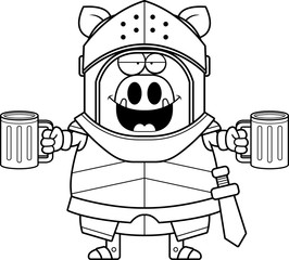 Drunk Cartoon Boar Knight