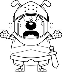Scared Cartoon Dog Knight