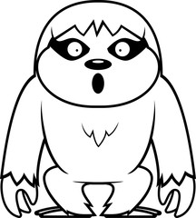 Cartoon Sloth Surprised