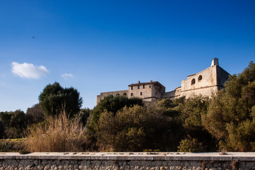 Fototapeta na wymiar Fortcarrè square fortress in Antibes