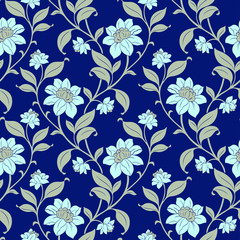 Fototapeta na wymiar Seamless pattern with poppy, Peonies or roses flowers