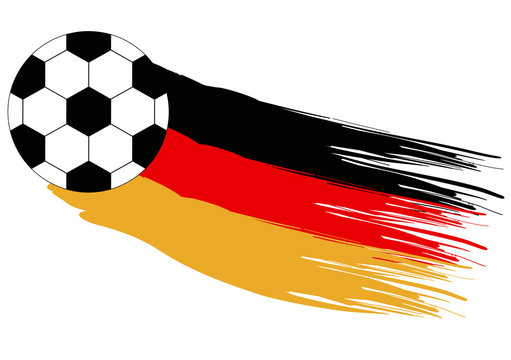 WM-Motiv für Deutschland. Mit Fussball und Flagge. Eps 10 Vector-Datei