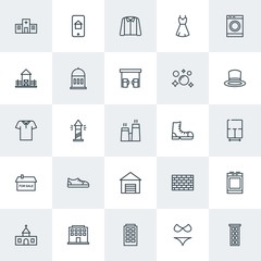 Modern Simple Set of clothes, buildings, housekeeping Vector outline Icons. Contains such Icons as  sea,  city,  technology,  medical, home and more on white background. Fully Editable. Pixel Perfect.