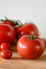 Tomatoes on a wooden board