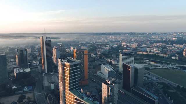 City Center at Sunset, Aerial View, Vilnius, Lithuania
