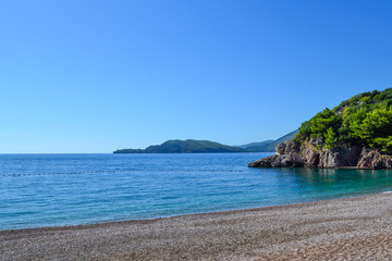 The sea view. Beautiful lagoon on a sunny day. Montenegro. Adriatic Sea