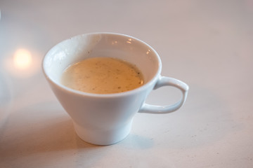 A cup of mushroom soup