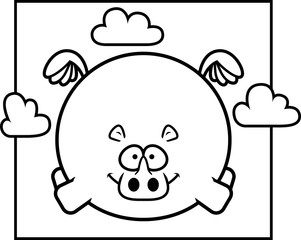 Cartoon Rhino in the Sky