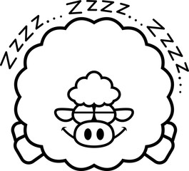 Cartoon Sheep Sleeping