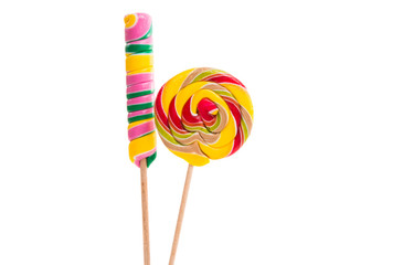 lollipops on a stick isolated