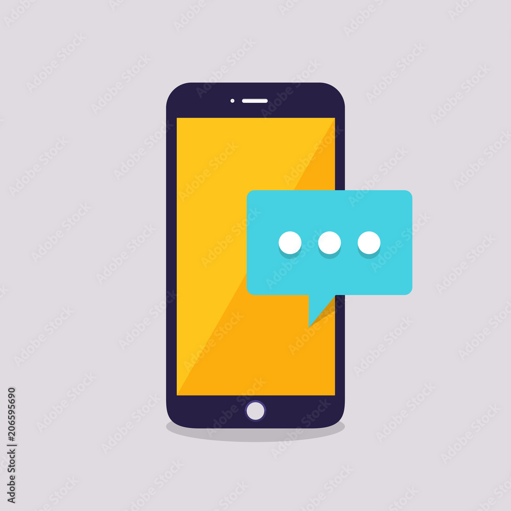 Poster flat design concept message and chat. present by icon text message. vector illustrate