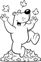 Cartoon Bear Autumn