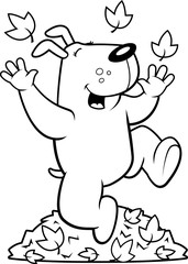 Obraz premium Cartoon Dog Autumn