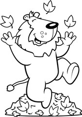 Cartoon Lion Autumn