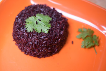 Cooked organic riceberry rice