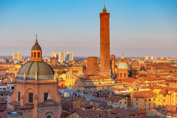 Bologna. Aerial view of the city. © pillerss