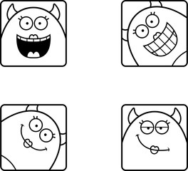 Happy Cartoon Devil Icons