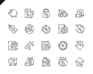 Simple Set Loan Line Icons for Website and Mobile Apps.