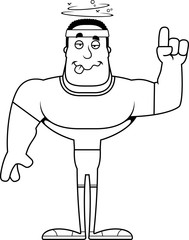 Cartoon Drunk Fitness Man