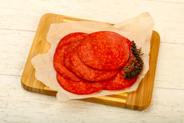 Sliced chorizo