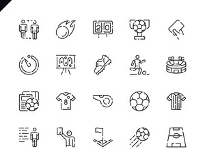 Simple Set Soccer Line Icons for Website and Mobile Apps. © alexdndz