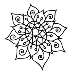 Black line abstract crystal gems isolated on the white background