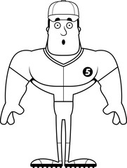 Cartoon Surprised Baseball Player