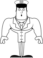 Cartoon Surprised Boat Captain