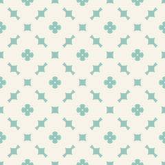 Elegant floral seamless pattern. Vintage ornament in turquoise and beige colors