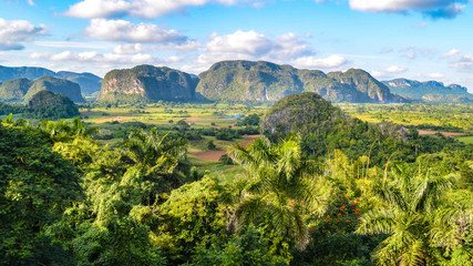 The limestone Karst mountain landscape of the Vinales region of Cuba