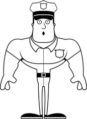 Cartoon Surprised Police Officer
