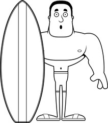 Cartoon Surprised Surfer