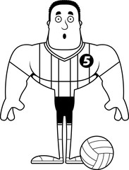Cartoon Surprised Volleyball Player