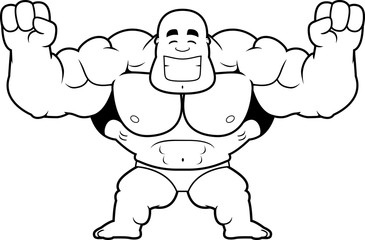 Fototapeta premium Cartoon Bodybuilder Celebrating