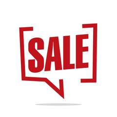 Sale white red isolated sticker icon