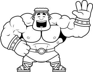 Cartoon Hercules Waving