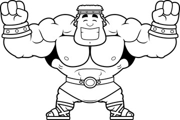 Cartoon Hercules Celebrating