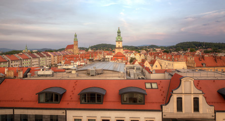Obraz premium Panorama of the city. Jelenia Gora, Poland.